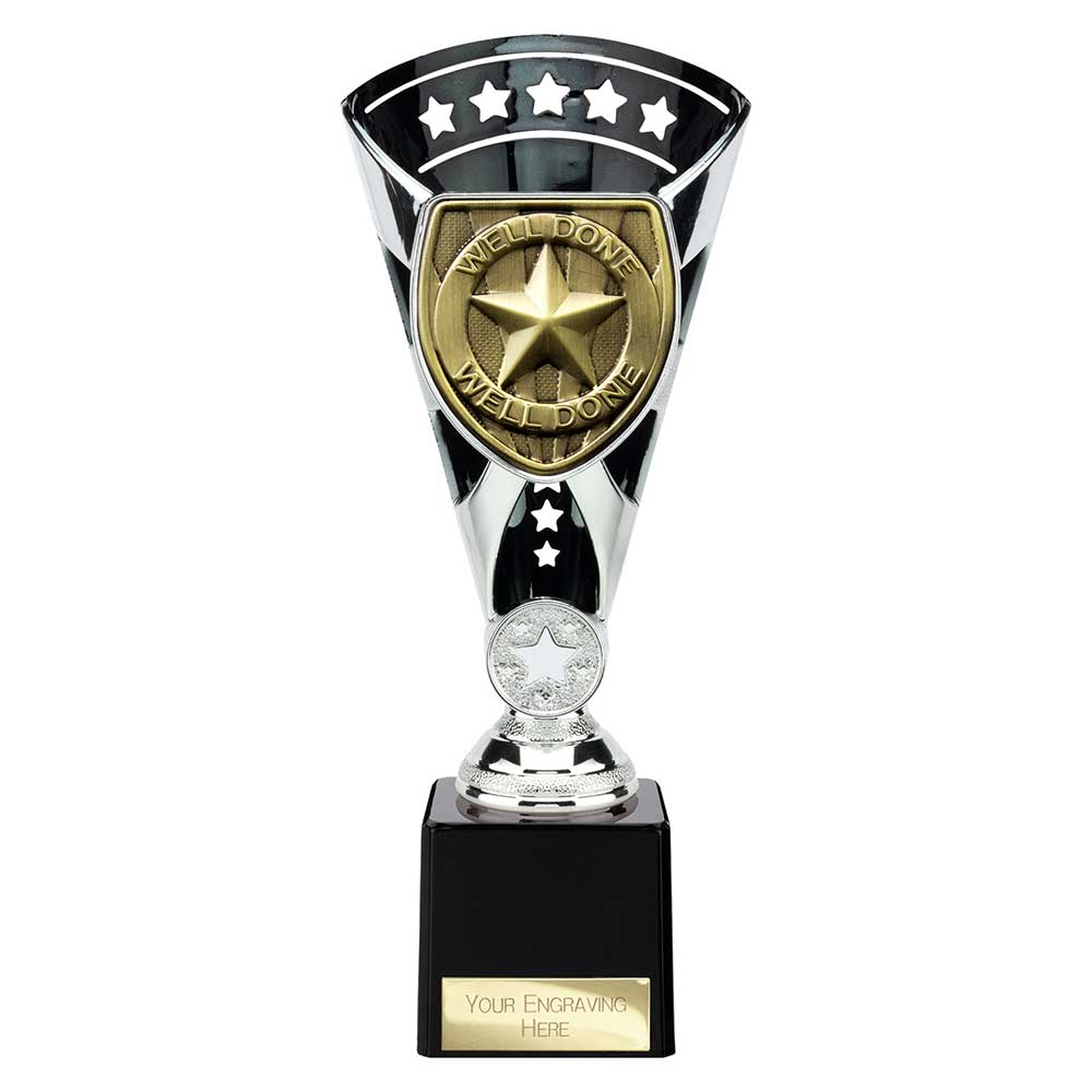 Cobra Star Trophy Cup Well Done Award Silver Black