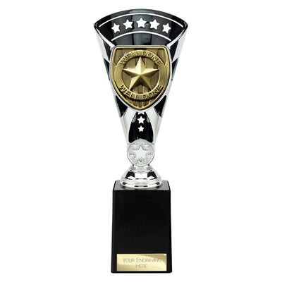 Cobra Star Trophy Cup Well Done Award Silver Black