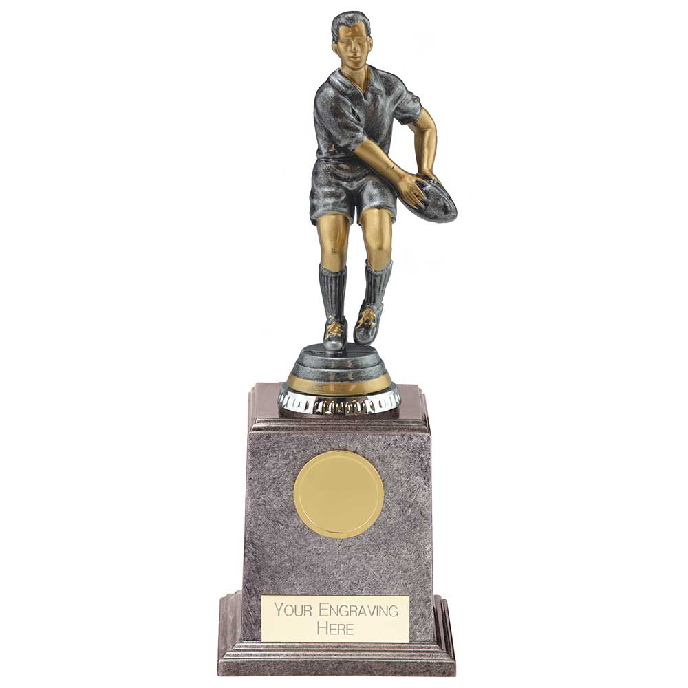 Cyclone Rugby Player Male Trophy Award Silver