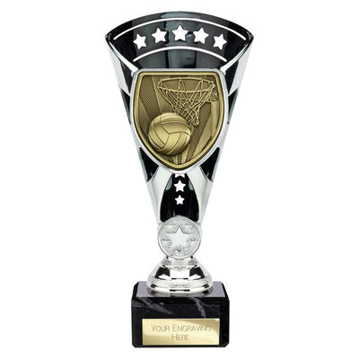 Cobra Star Netball Trophy Cup Silver And Black