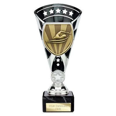 Cobra Star Swimming Trophy Cup Silver And Black