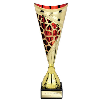 Vivid Laser Cut Trophy Cup Gold Red