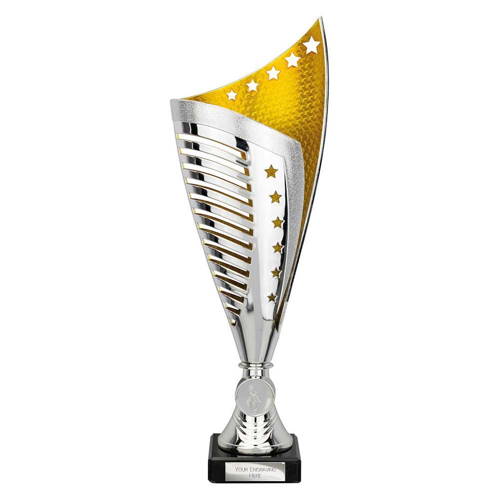 Nebula Laser Cut Trophy Cup Silver Gold