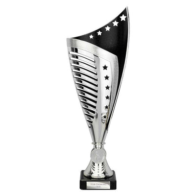 Nebula Laser Cut Trophy Cup Silver Black