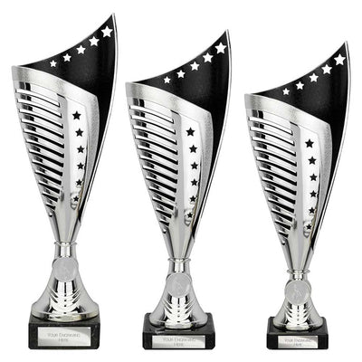 Nebula Laser Cut Trophy Cup Silver Black