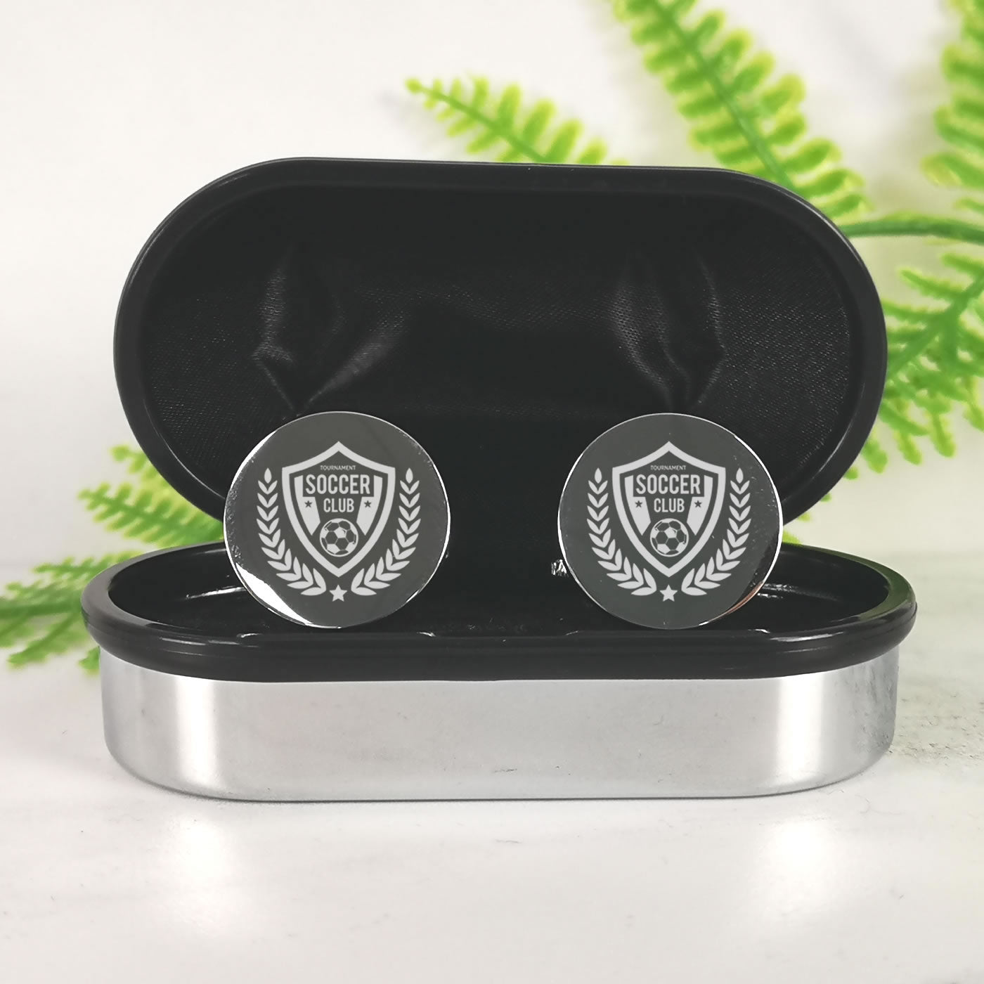 Engraved Round Coach Cufflinks - Any Club Logo