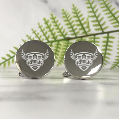 Engraved Round Coach Cufflinks - Any Club Logo