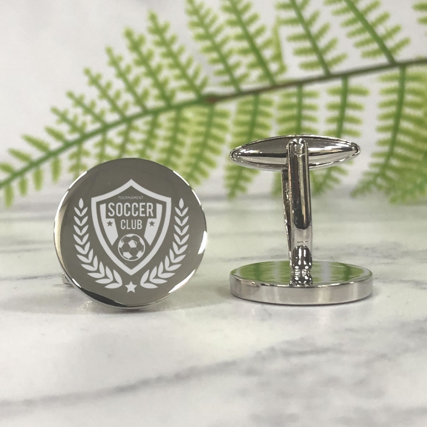 Engraved Round Coach Cufflinks - Any Club Logo