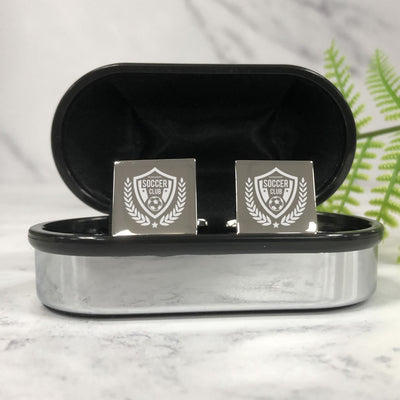 Engraved Square Coach Cufflinks - Any Club Logo