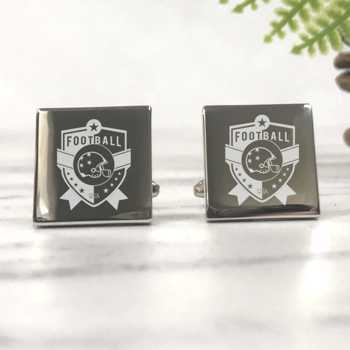 Engraved Square Coach Cufflinks - Any Club Logo