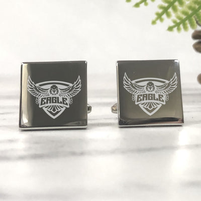 Engraved Square Coach Cufflinks - Any Club Logo