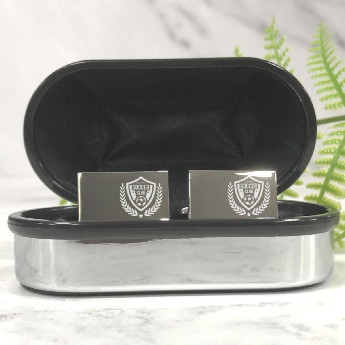 Engraved Rectangle Coach Cufflinks - Any Club Logo