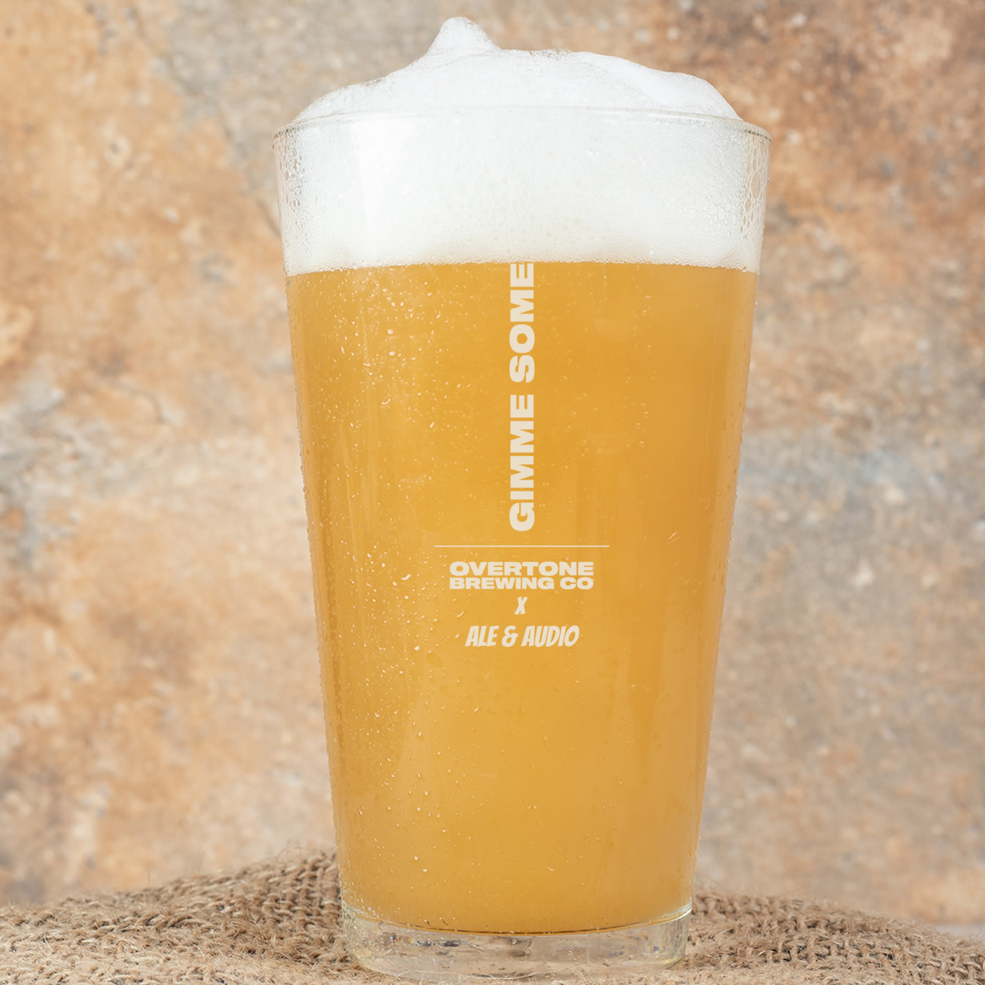 Ale & Audio / Overtone 'Gimme Some' Engraved Straight Pint Glass