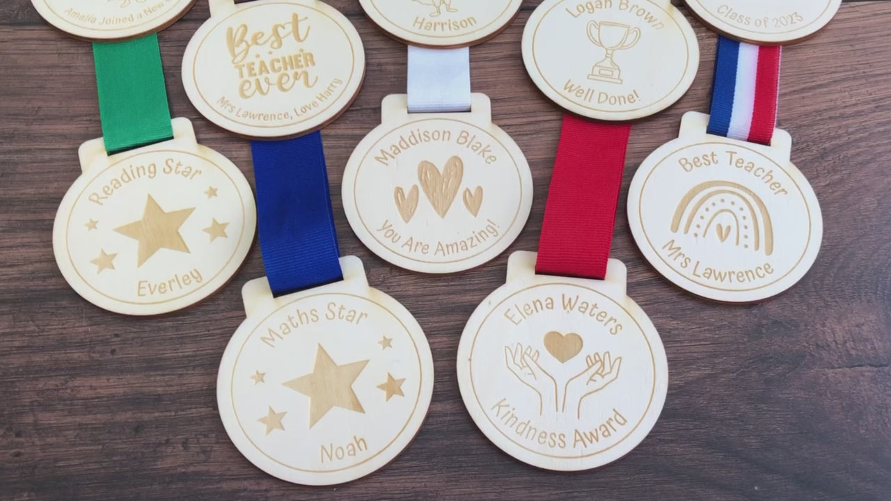 Personalised Bravery Super Girl Wooden Medal