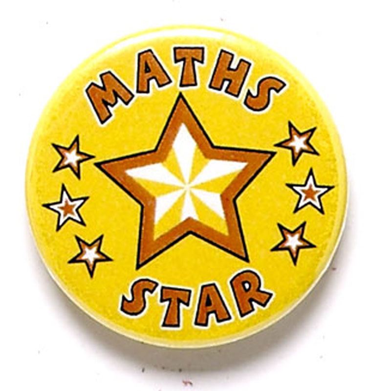 maths star button badge