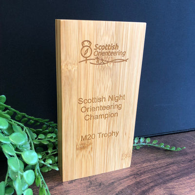 Bamboo Wooden Block Award - Large - Laser Engraved