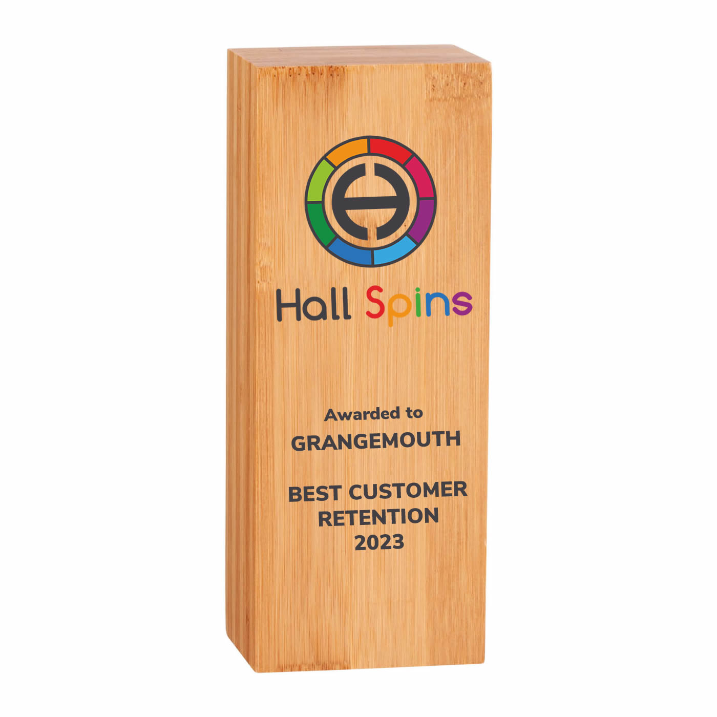 Bamboo Wooden Pillar Award - Small - Colour Printed