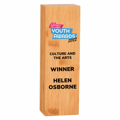 Bamboo Wooden Pillar Award - Large - Colour Printed