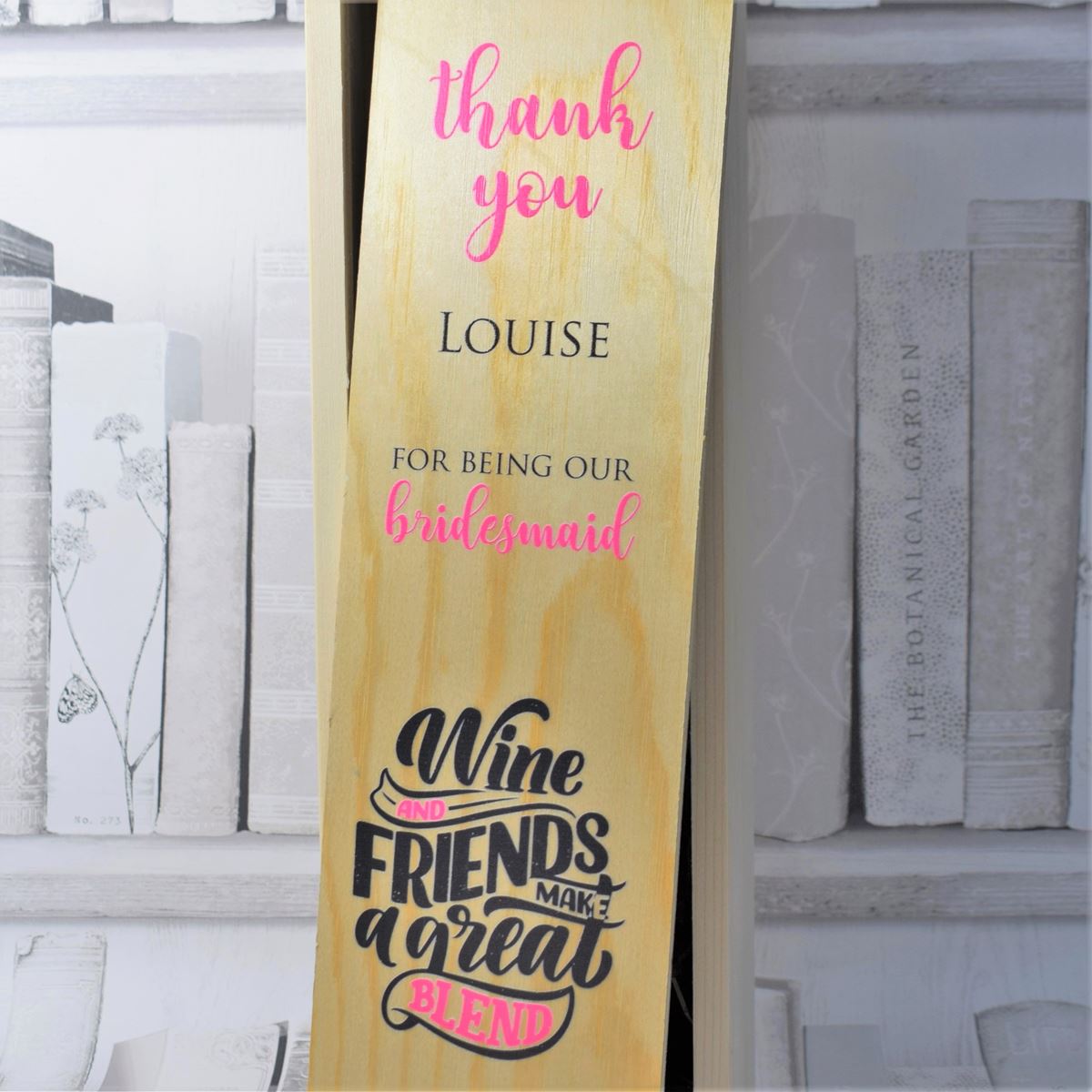 Personalised Printed Bridesmaid Wine Box