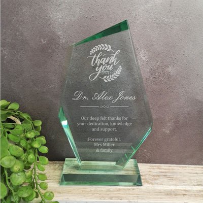 Discovery Thank You Award Glass Plaque