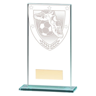 Millennium Football Trophy Boot & Ball Jade Glass Award