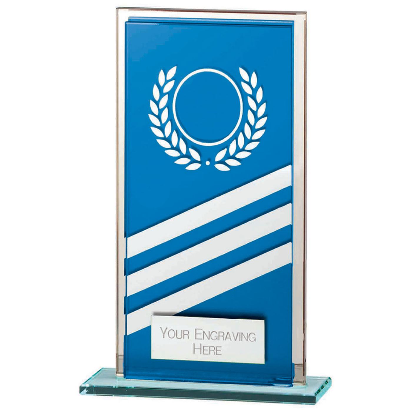 Talisman Mirror Glass Award Blue Silver