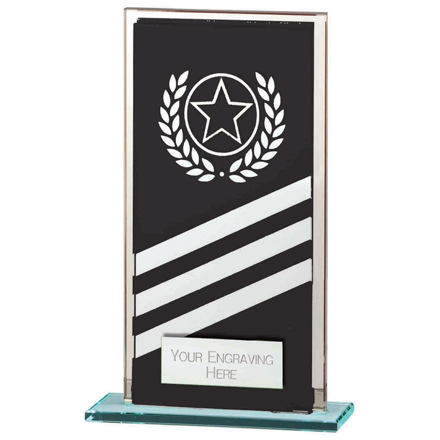 Talisman Mirror Glass Award Black Silver