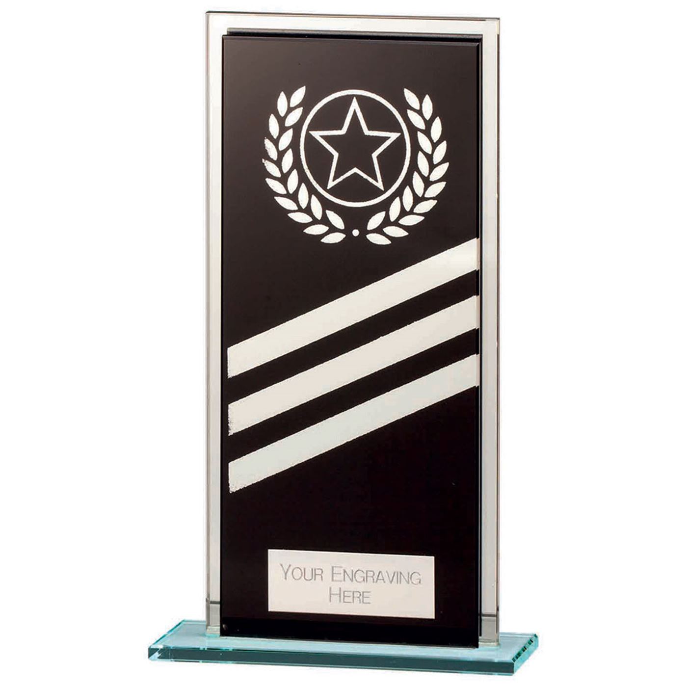 Talisman Mirror Glass Award Black & Silver