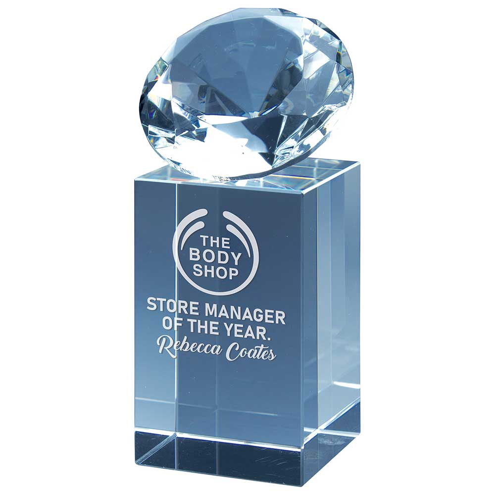 Diamond Tower Glass Award Trophy