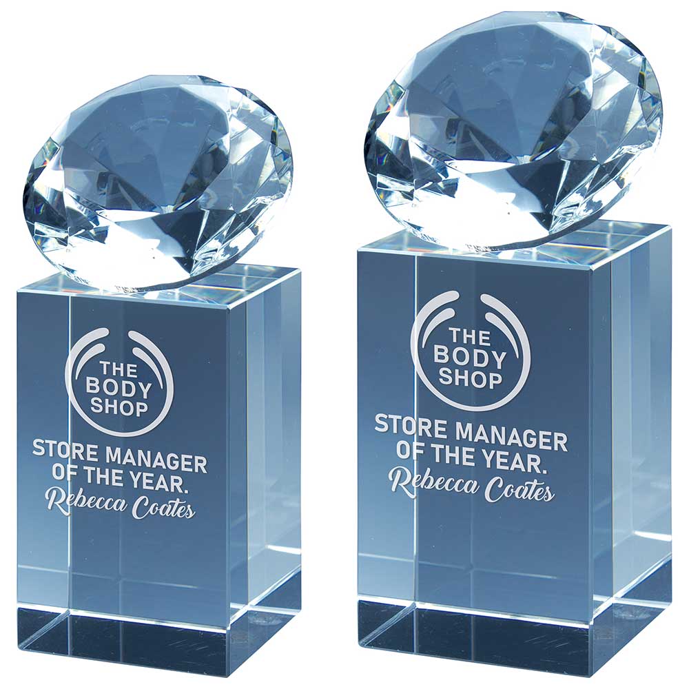 Diamond Tower Glass Award Trophy