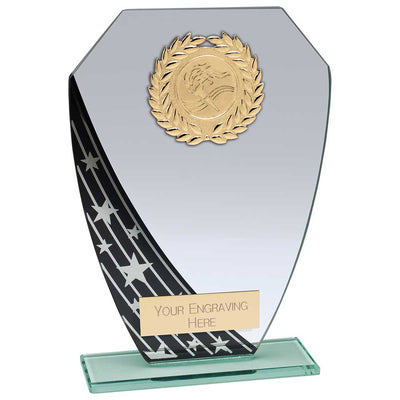 Starlight Hex Jade Glass Award Trophy Black