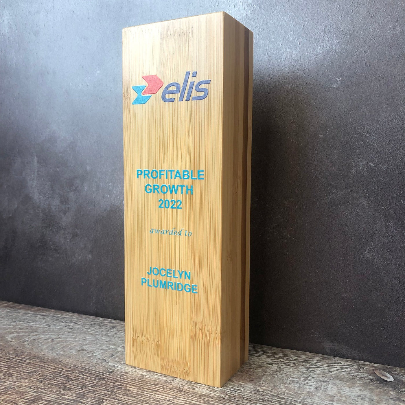 Bamboo Wooden Pillar Award - Large - Colour Printed