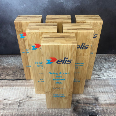 Bamboo Wooden Pillar Award - Large - Colour Printed