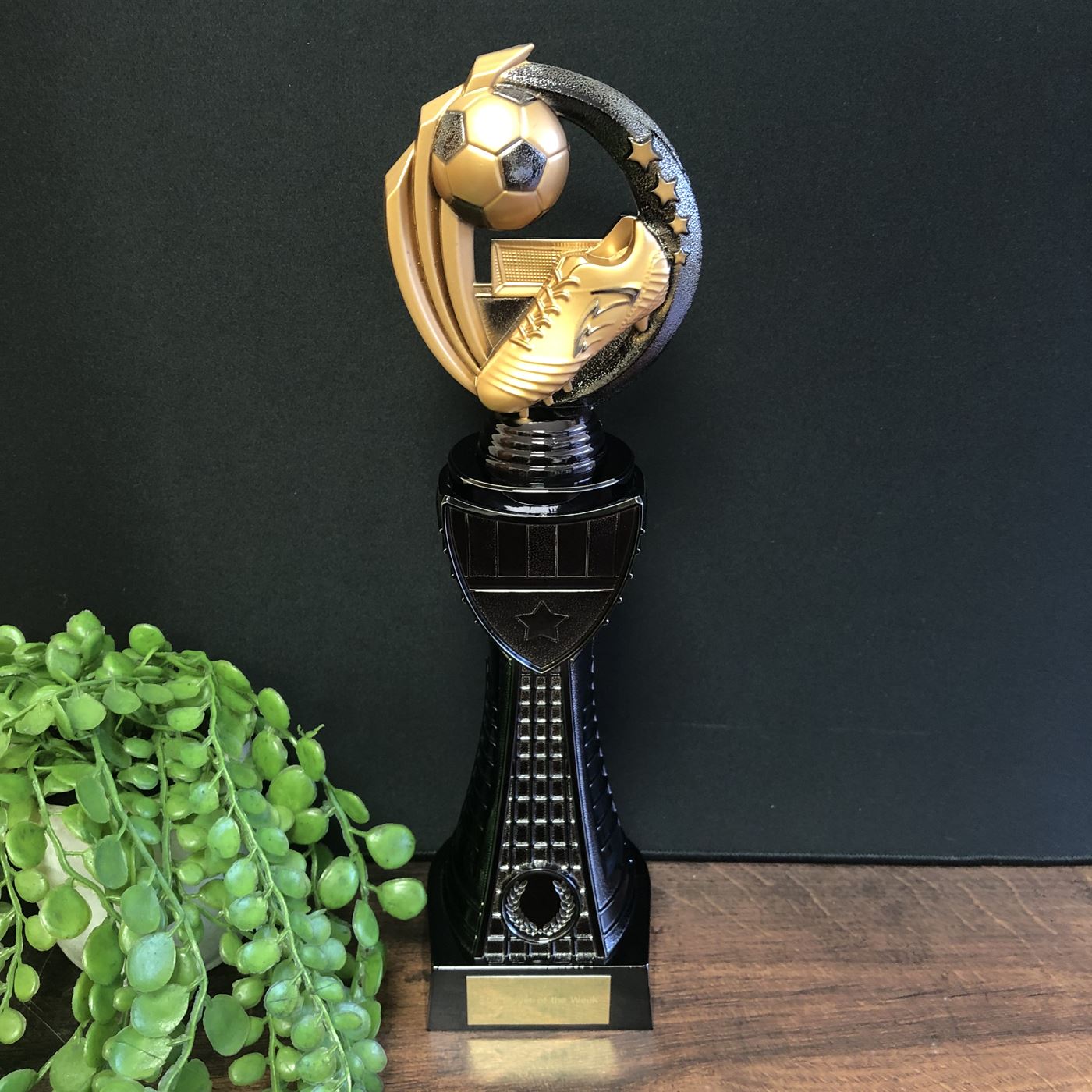 Renegade Heavyweight Football Trophy in Black