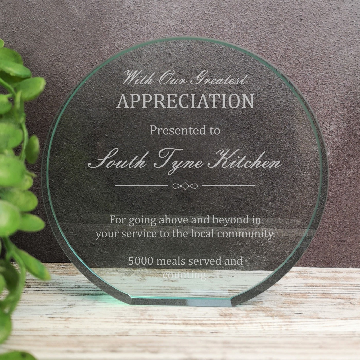 poppy jade glass appreciation trophy award