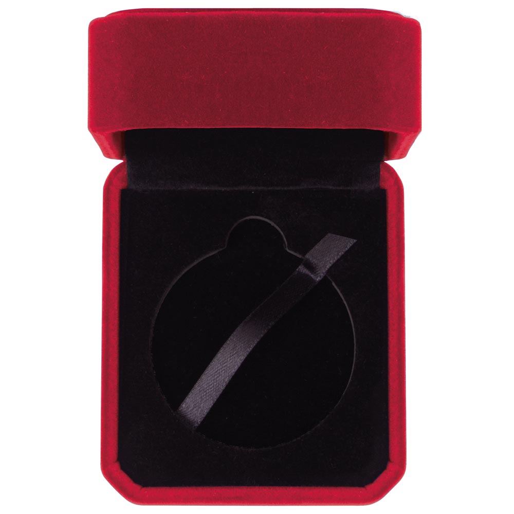 Velour Medal Box Red for 5cm Medals