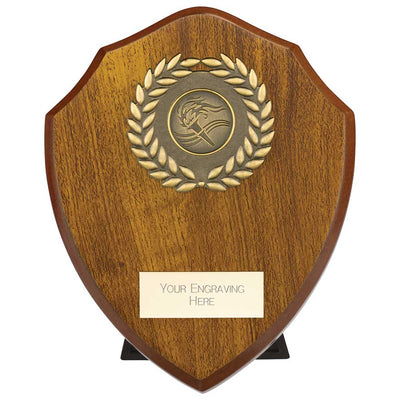 Reward Walnut Wreath Shield Award Trophy