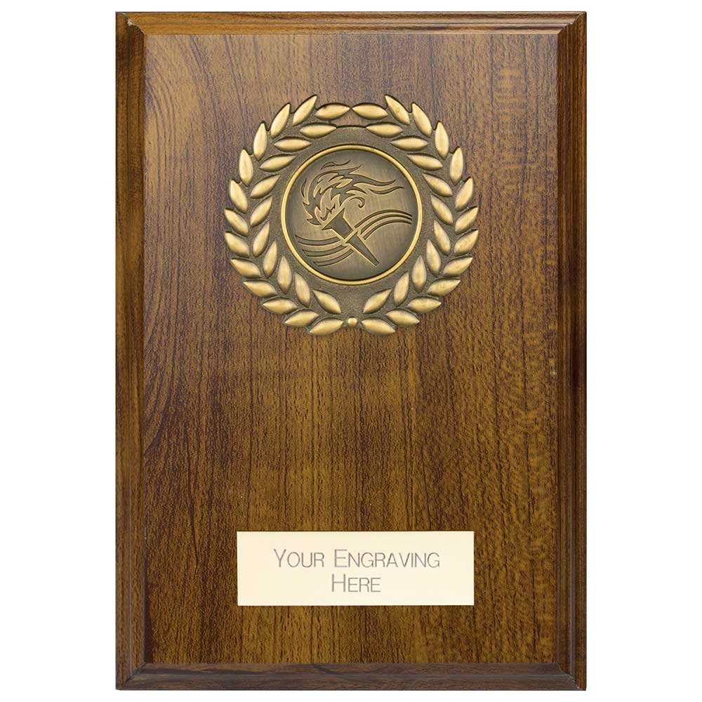 Reward Walnut Wreath Plaque Award Trophy