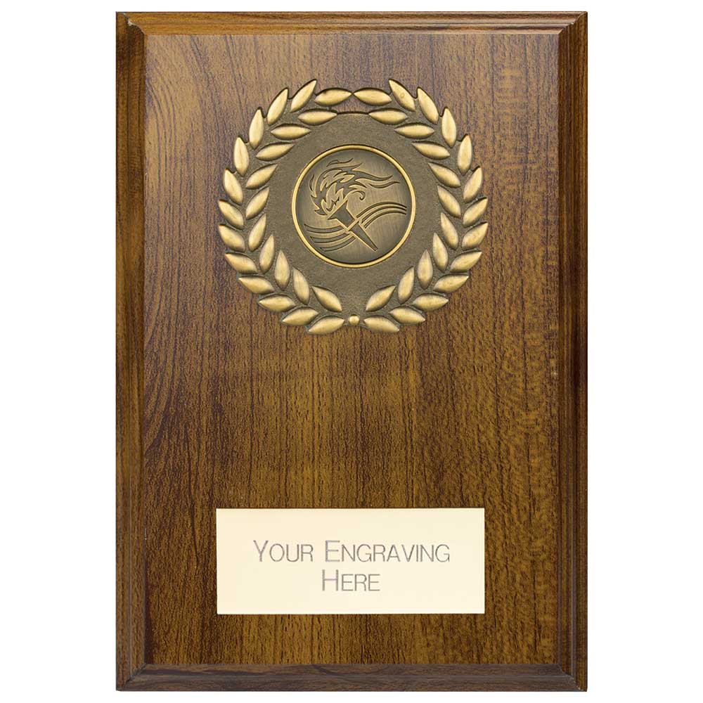 Reward Walnut Wreath Plaque Award Trophy