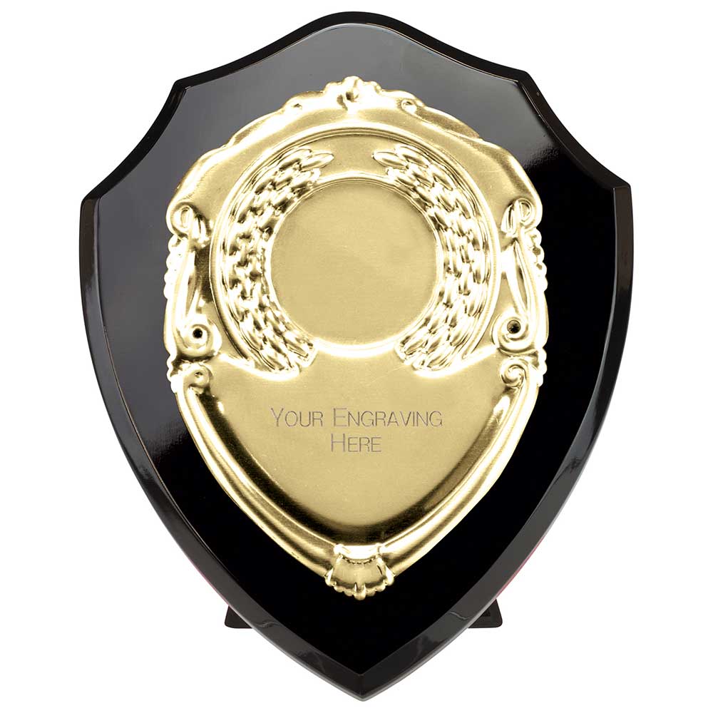 Reward Black Gold Presentation Shield Award Trophy