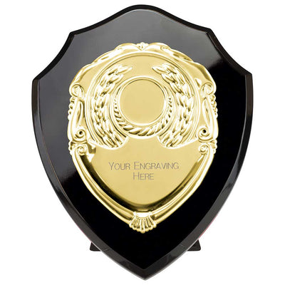 Reward Black Gold Presentation Shield Award Trophy