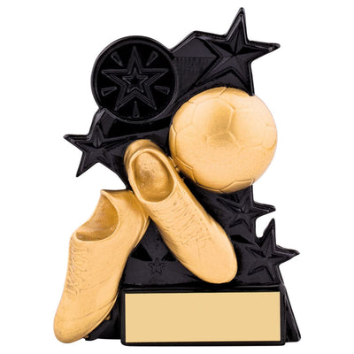 Football Trophy Astra Boot & Ball Award in Black and Gold