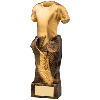 Football Trophy Tempo Shirt & Boot Design in Gold