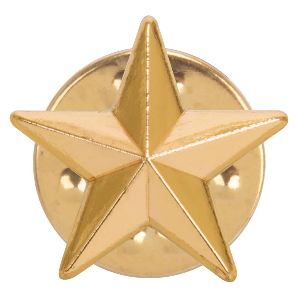 3D Gold Star Pin Badge