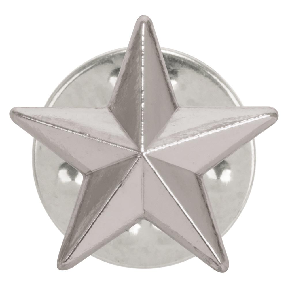 3D Silver Star Pin Badge