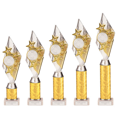 Pizzazz Silver Gold Plastic Tube Trophy