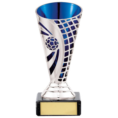 Football Series Defender Trophy Cup Silver Blue