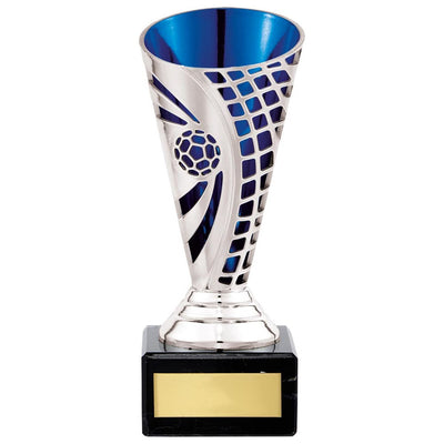 Football Series Defender Trophy Cup Silver Blue