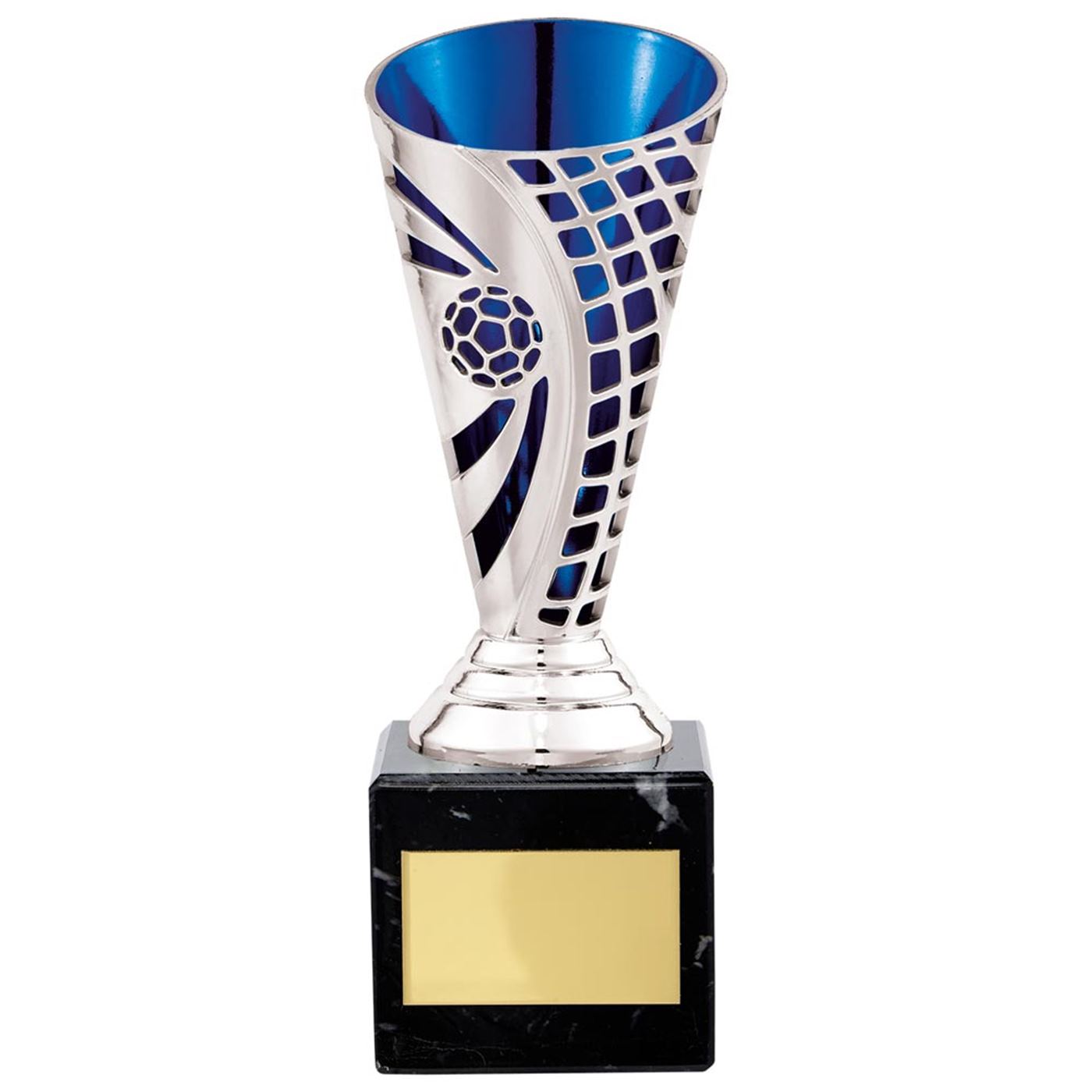 Football Series Defender Trophy Cup Silver Blue