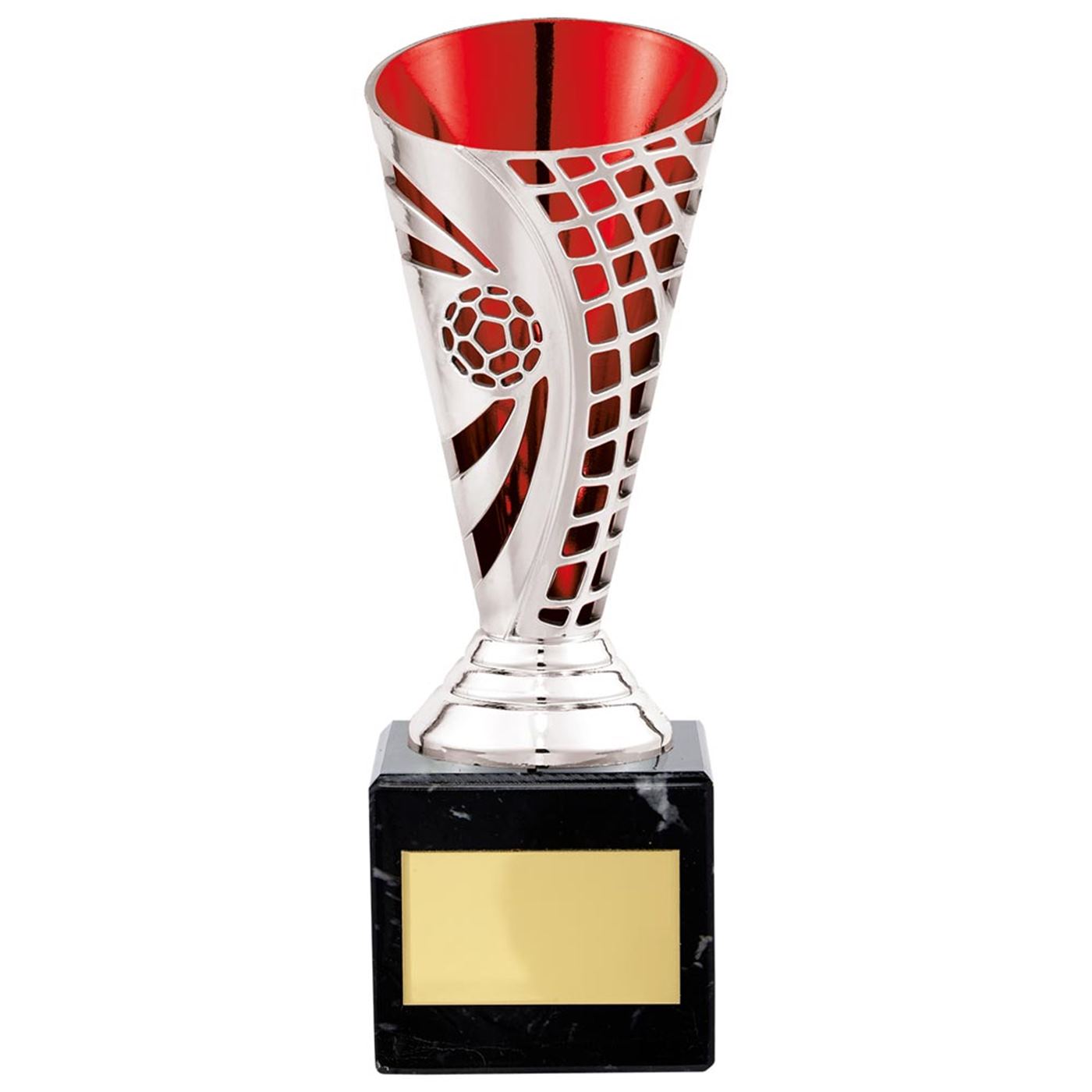 Football Series Defender Trophy Cup Silver Red